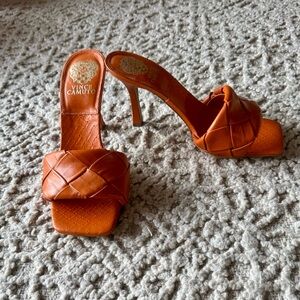 Vince Camuto Bold Orange Heeled Mules